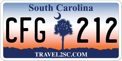 SC license plate CFG212