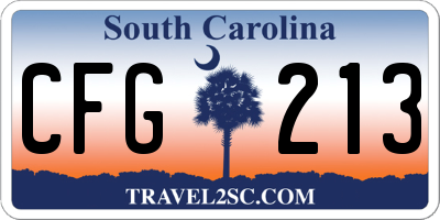 SC license plate CFG213