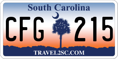 SC license plate CFG215