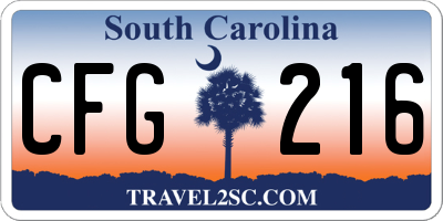 SC license plate CFG216