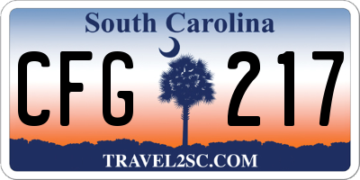 SC license plate CFG217
