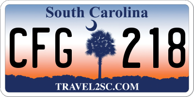 SC license plate CFG218