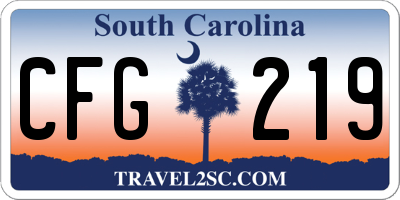 SC license plate CFG219