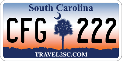 SC license plate CFG222