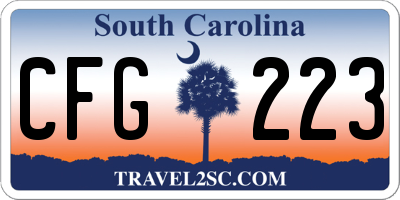 SC license plate CFG223
