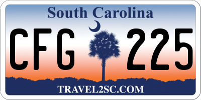 SC license plate CFG225