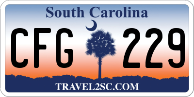 SC license plate CFG229