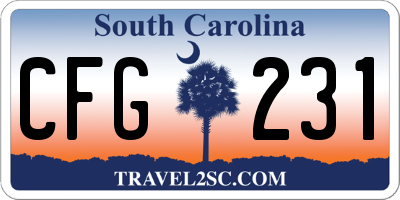 SC license plate CFG231