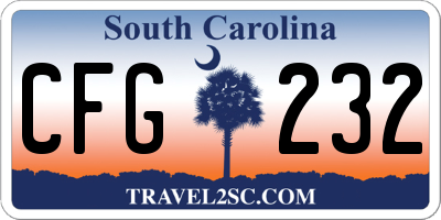 SC license plate CFG232