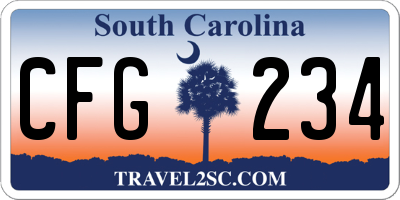 SC license plate CFG234