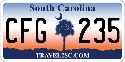 SC license plate CFG235