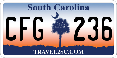 SC license plate CFG236