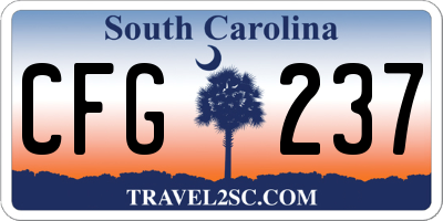 SC license plate CFG237