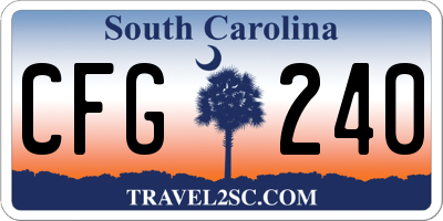 SC license plate CFG240