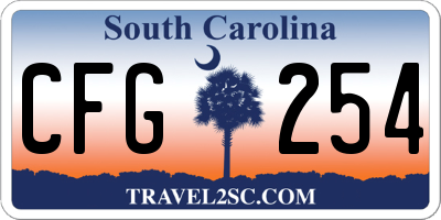 SC license plate CFG254