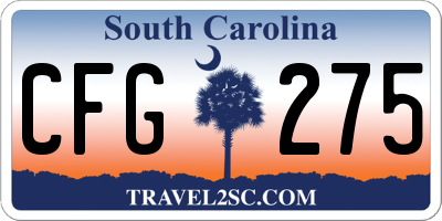 SC license plate CFG275