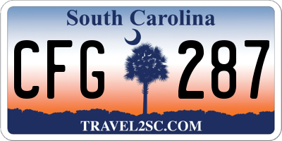SC license plate CFG287
