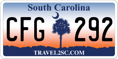 SC license plate CFG292