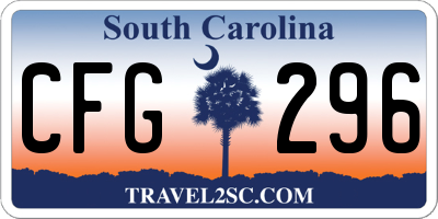 SC license plate CFG296