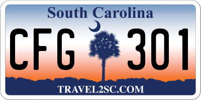 SC license plate CFG301