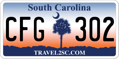 SC license plate CFG302