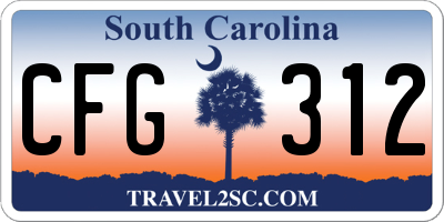 SC license plate CFG312