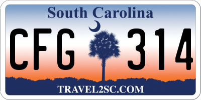 SC license plate CFG314