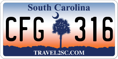 SC license plate CFG316