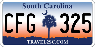 SC license plate CFG325
