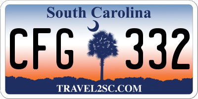 SC license plate CFG332