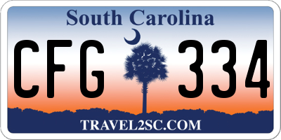 SC license plate CFG334