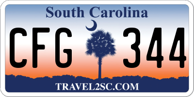 SC license plate CFG344