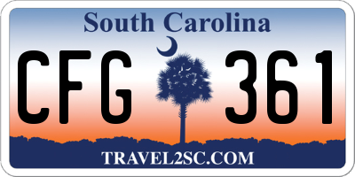 SC license plate CFG361