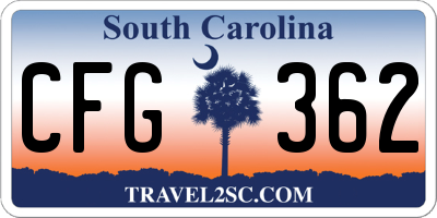 SC license plate CFG362