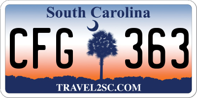 SC license plate CFG363