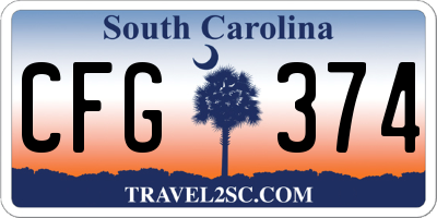 SC license plate CFG374