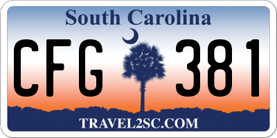 SC license plate CFG381