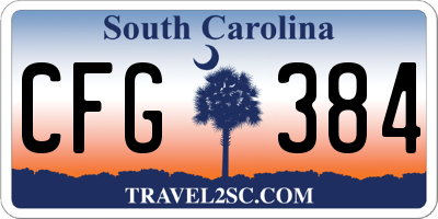 SC license plate CFG384