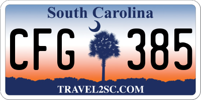 SC license plate CFG385