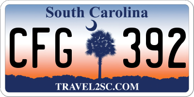 SC license plate CFG392