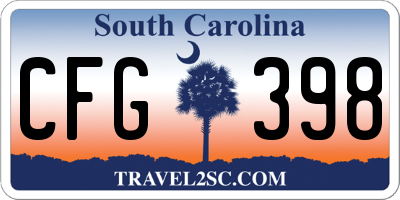 SC license plate CFG398