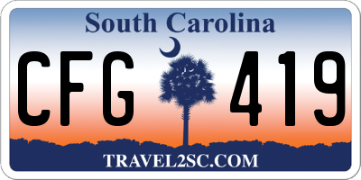 SC license plate CFG419