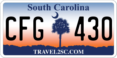 SC license plate CFG430