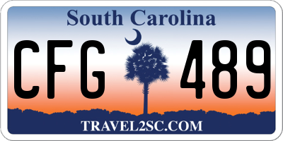SC license plate CFG489