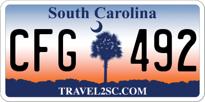 SC license plate CFG492
