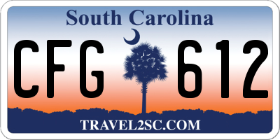 SC license plate CFG612