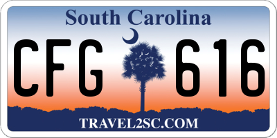 SC license plate CFG616
