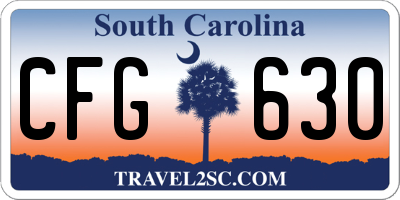 SC license plate CFG630