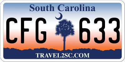 SC license plate CFG633