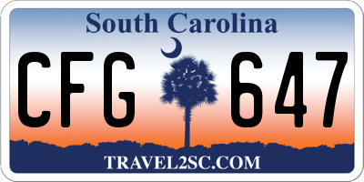 SC license plate CFG647
